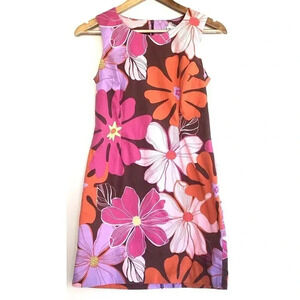 Vintage Floral Sheath Dress a la Lilly Pulitzer Sleeveless Festive Retro